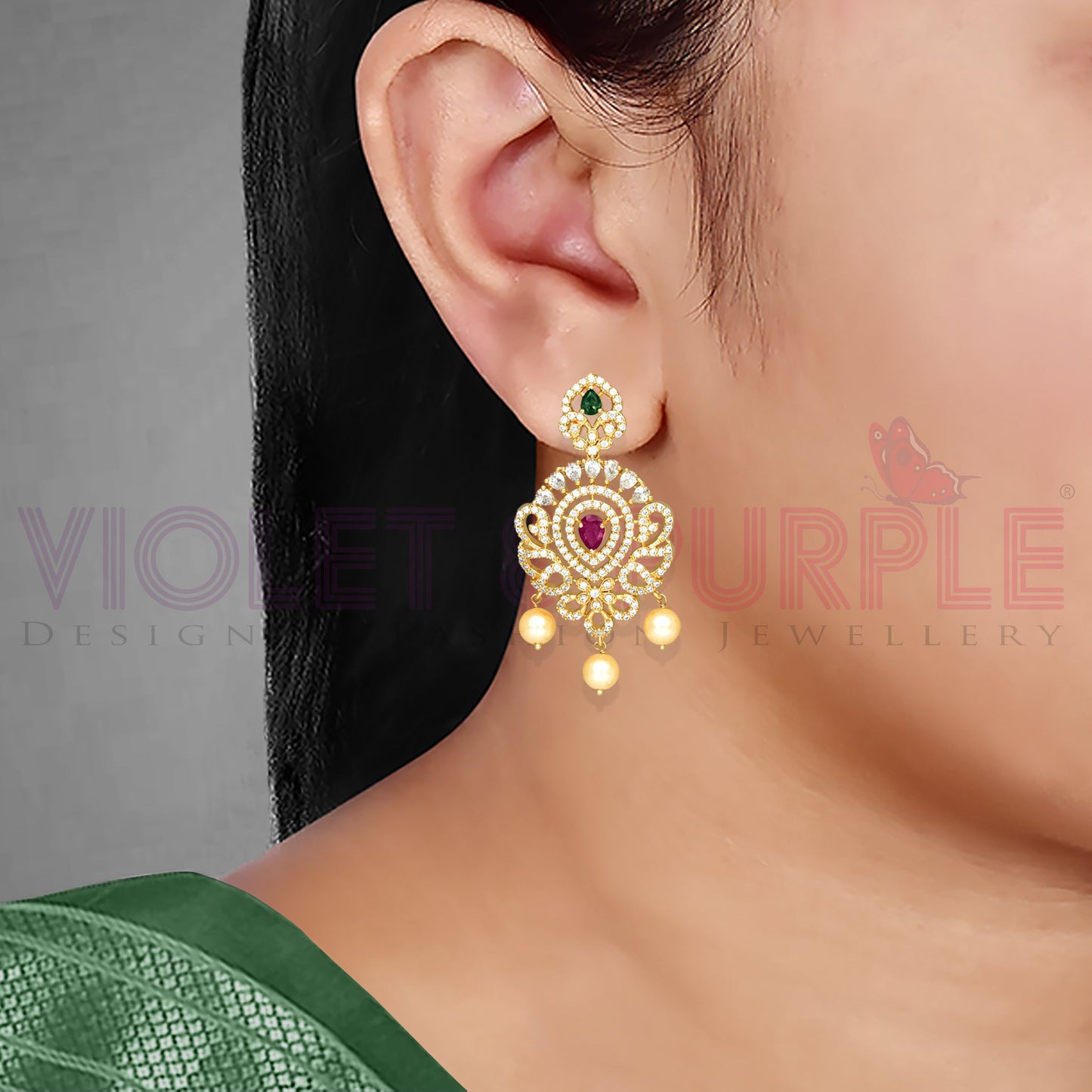 Designer Gold Zirconia Choker Set