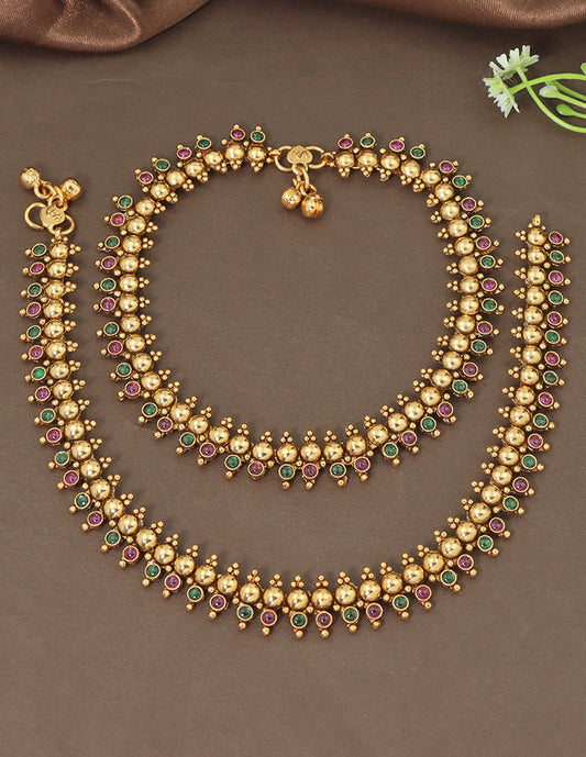 Designer Matt Royal Rani Traditional Kempu Anklets