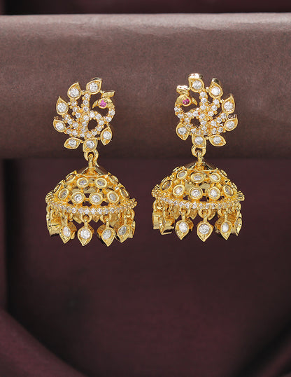 Designer Zirconia Peacock Shaped Jhumka