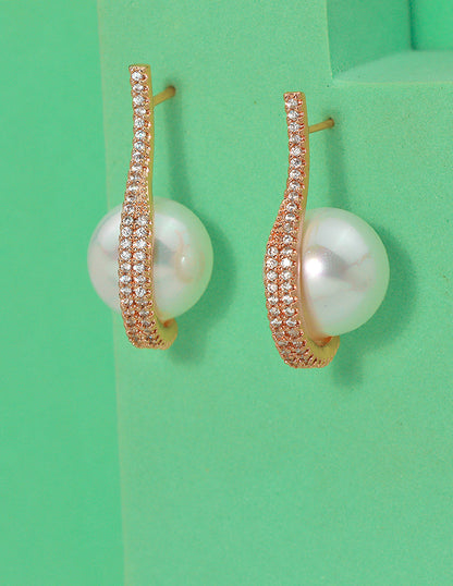 Designer Royal Pearl Stud Earrings