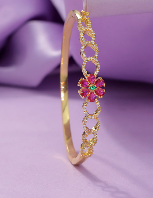 Designer Zirconia Flower Bracelet