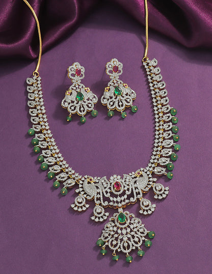 Designer GJ Polish Zirconia Necklace Set