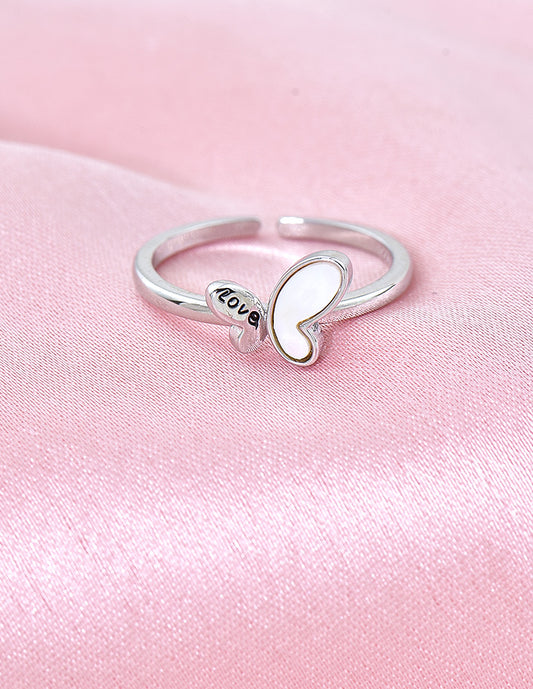 Designer Zirconia Crystal Love Wings Finger Ring