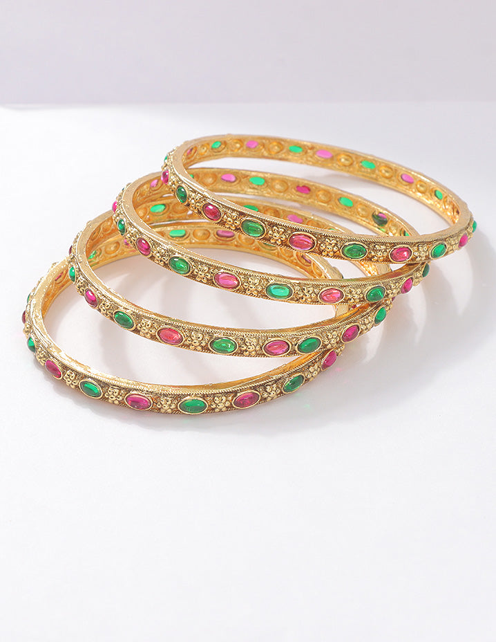 Designer Matt Kempu Stone Bangles