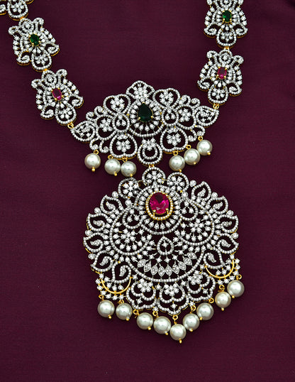 Designer GJ Polish Zirconia Long Haaram