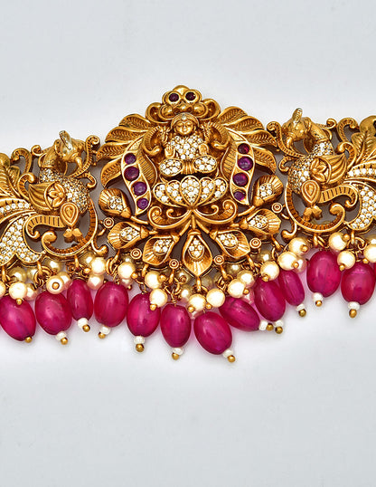 Designer Peacock With Lakshmi Devi Chain Waist Belt