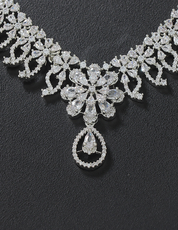 Designer Zirconia Crystal Elegance Necklace Set