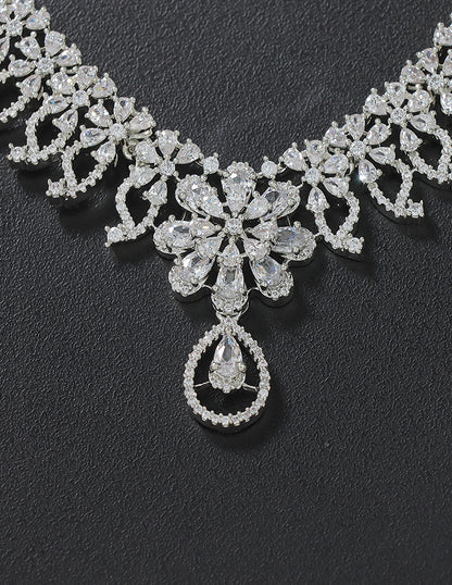 Designer Zirconia Crystal Elegance Necklace Set