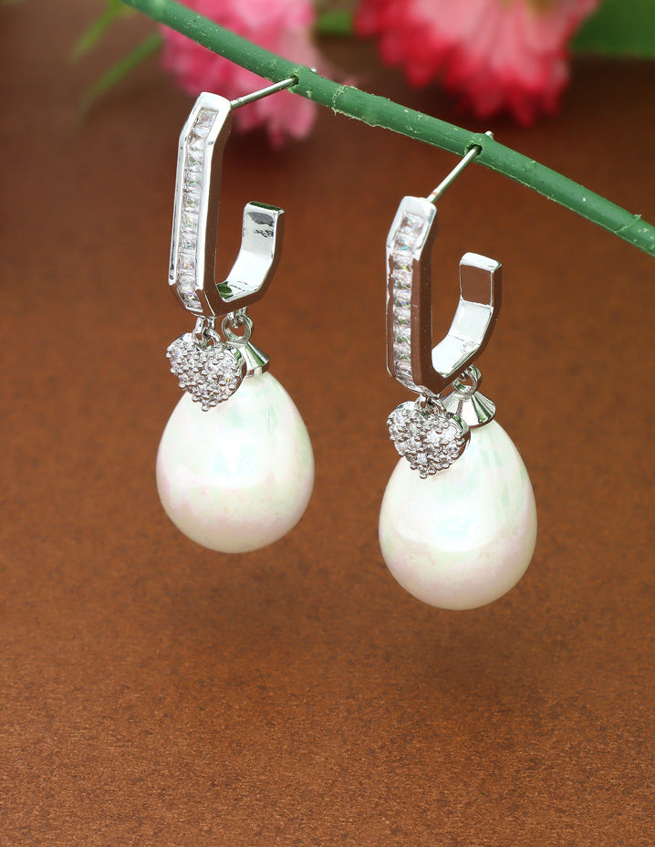 Zirconia Beads Drop Earrings