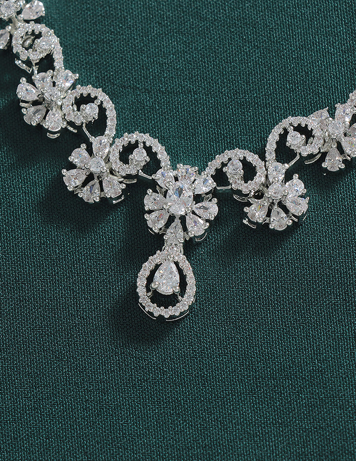 Designer Zirconia Crystal Elegance Necklace Set