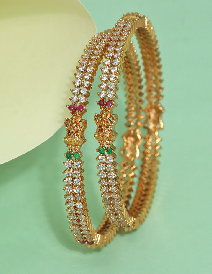 Designer Lakshmi Devi Mango Stone Bangles ZBGL11277