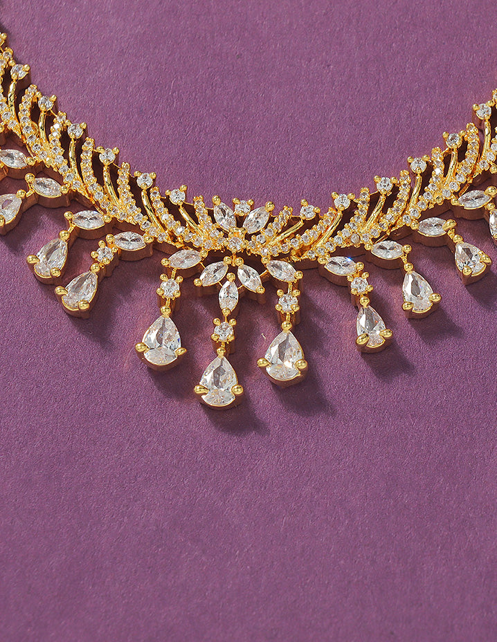 Designer Zirconia Crystal Elegance Necklace Set
