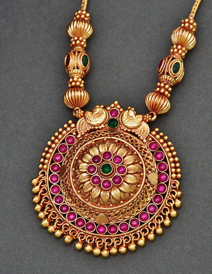 Designer Kempu Chain Pendant Set