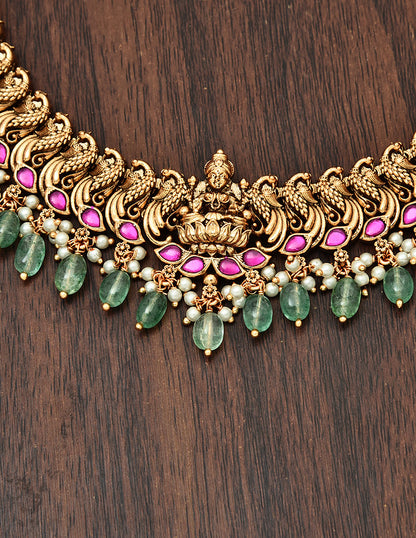 Designer Matt Kempu Lakshmi Devi Long Haaram Set