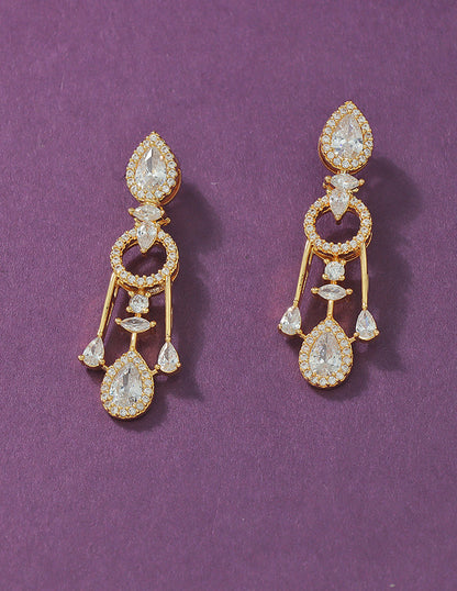 Designer Gold Polish Zirconia Necklace Set