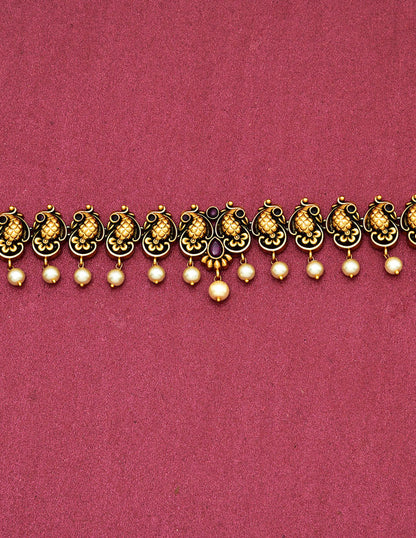 Antique Peacock Pattern Chain Vaddanam