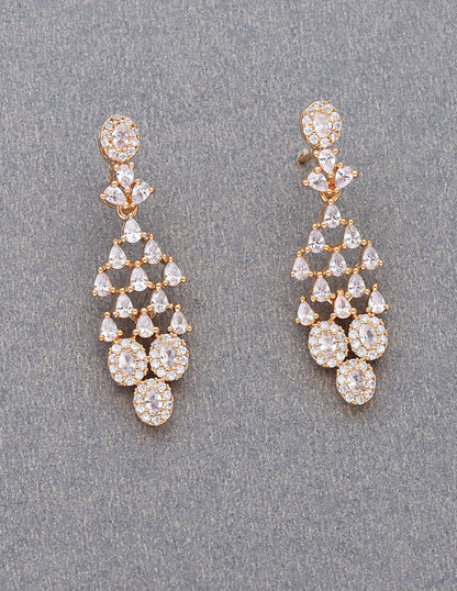 Gold Polish Zirconia Necklace Set 128438