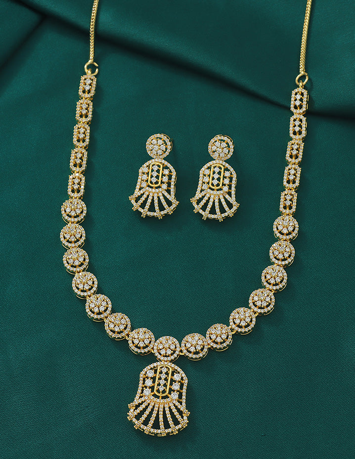 Designer Zirconia Crystal Elegance Necklace Set