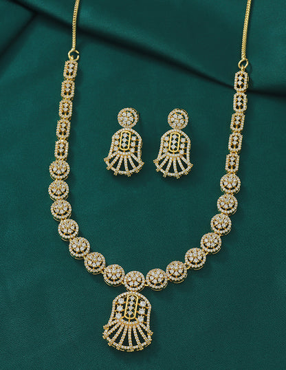Designer Zirconia Crystal Elegance Necklace Set