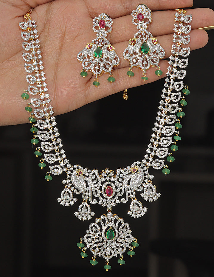 Designer GJ Polish Zirconia Necklace Set