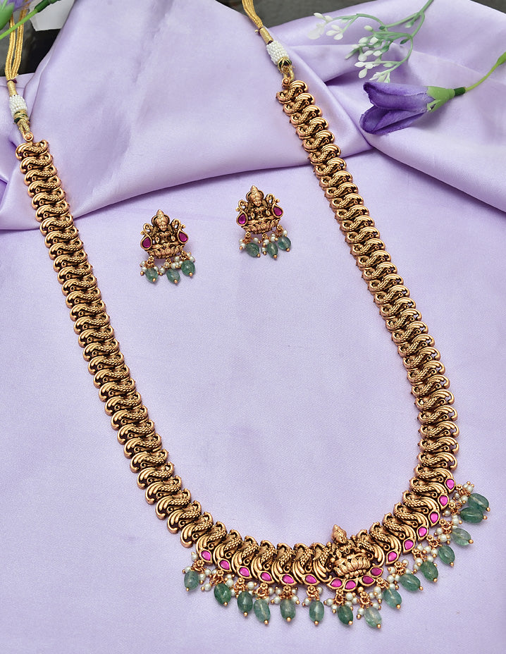 Designer Matt Kempu Lakshmi Devi Long Haaram Set
