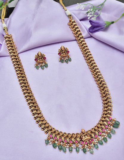 Designer Matt Kempu Lakshmi Devi Long Haaram Set