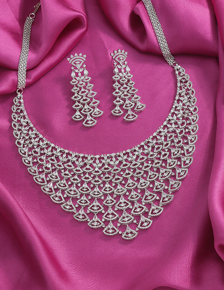 Designer Zirconia Bridal Necklace Set