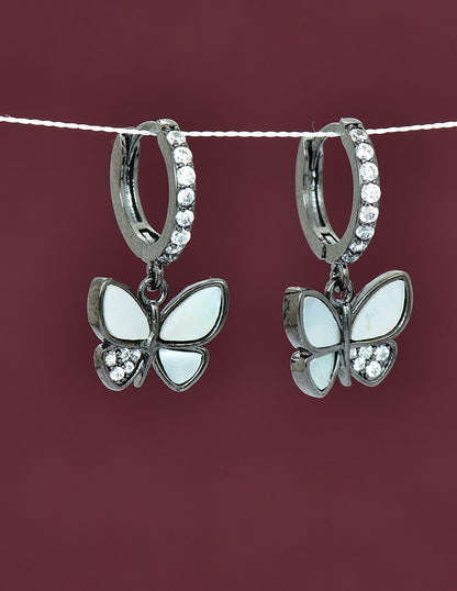 Black Metal Butterfly Drop earrings