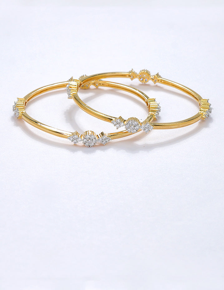 Designer Zirconia Golden Sparkle Stack Bangles