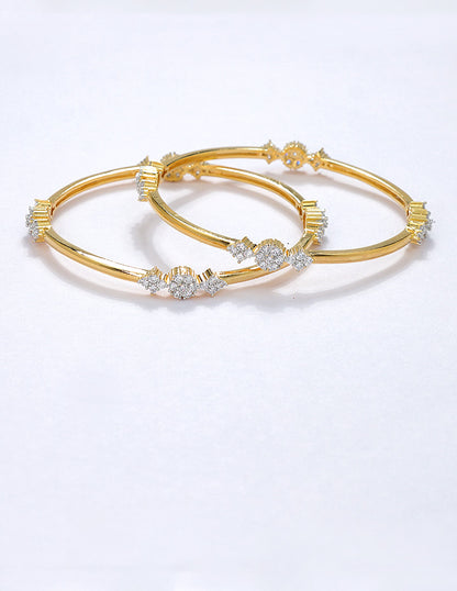 Designer Zirconia Golden Sparkle Stack Bangles