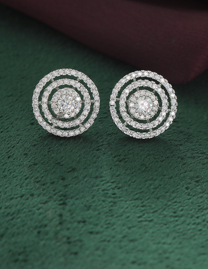 Designer Zirconia Sperical Stud Earrings