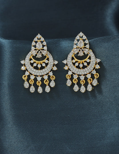 Designer Zirconia Sparkling Chandbali Earrings