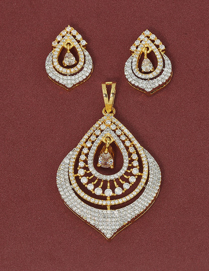 Designer Zirconia GJ Polish Pendant Set