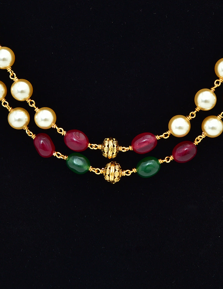 2-Line Designer Pearl Beads Mala