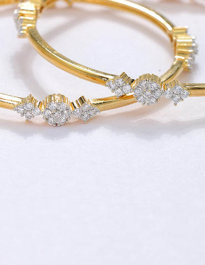 Designer Zirconia Golden Sparkle Stack Bangles