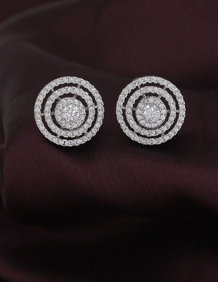 Designer Zirconia Sperical Stud Earrings