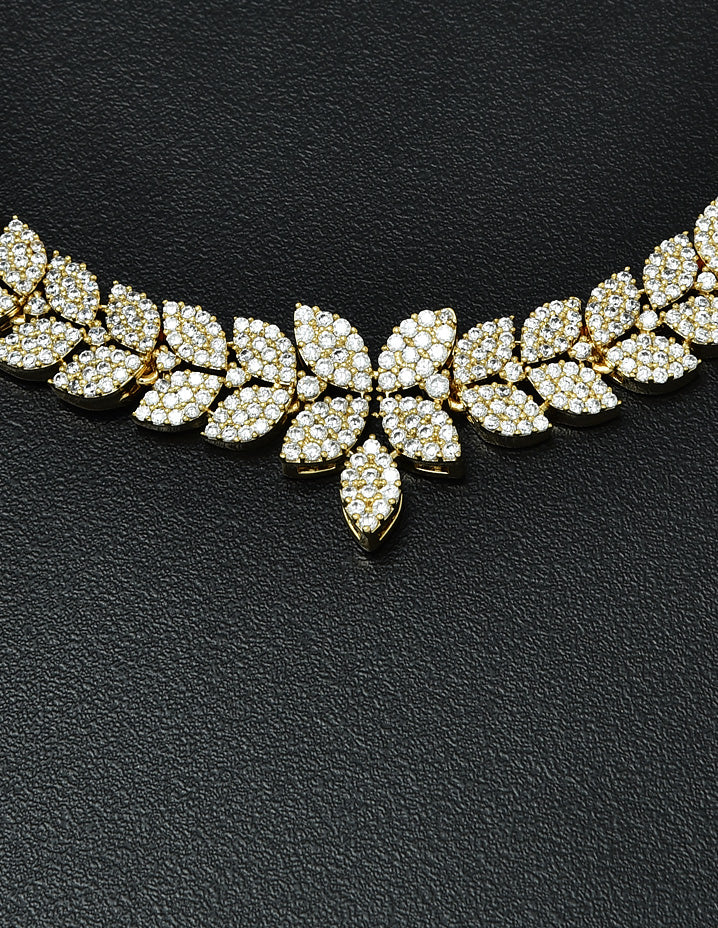 Designer Gold Polish Zirconia Necklace Set