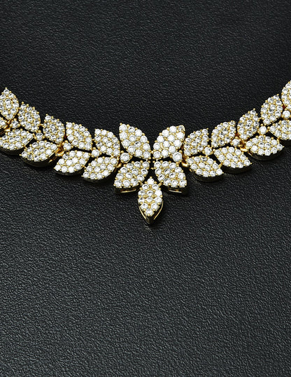 Designer Gold Polish Zirconia Necklace Set