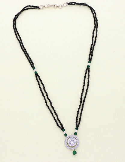 Designer Zirconia Black Bead Mangalsutra