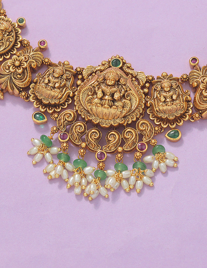 Designer Lakshmi Devi Necklace Set