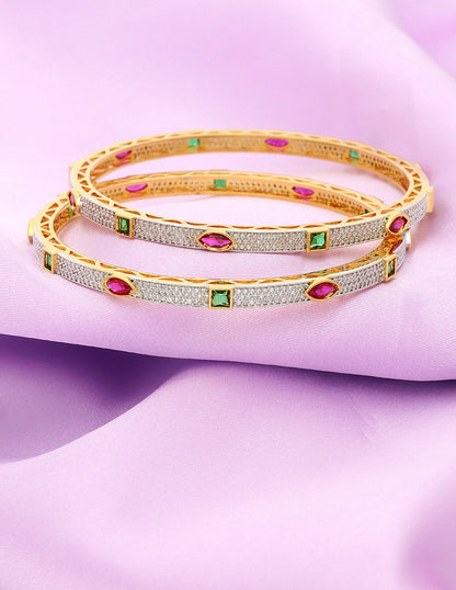Designer Zircon GJ Plated Bangles ZBGL11046