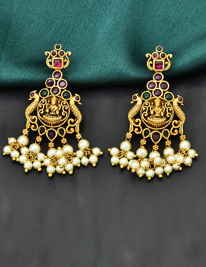 AntiqueLakshmi Devi Kempu Necklace Set