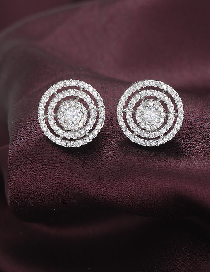 Designer Zirconia Sperical Stud Earrings