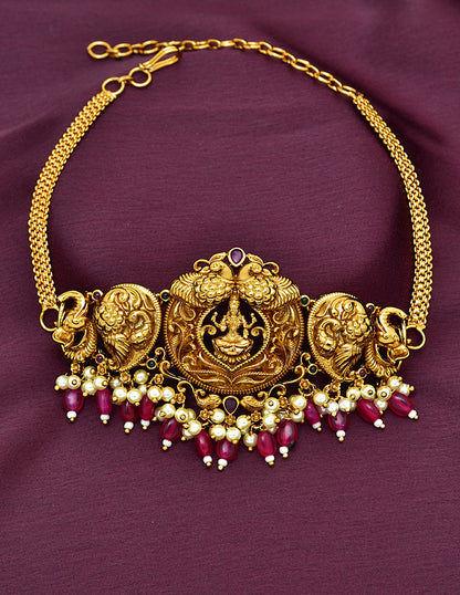 Designer Antique Chain Bajuband With Ruby Beads
