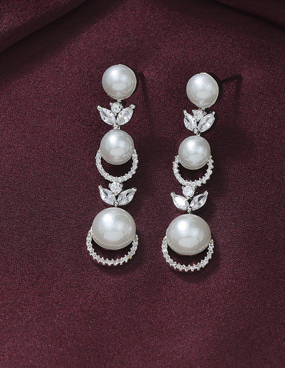 Designer Zirconia Pearl Necklace Set
