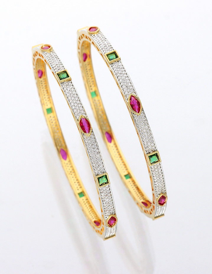 Designer Zircon GJ Plated Bangles ZBGL11046