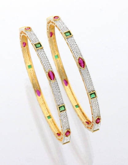 Designer Zircon GJ Plated Bangles ZBGL11046