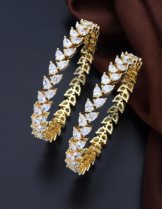 Designer Zirconia White Bangles ZBGL10128