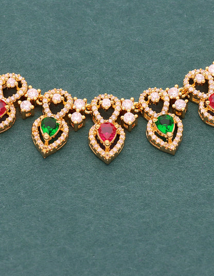 Designer Gold Plated Zirconia Necklace Set