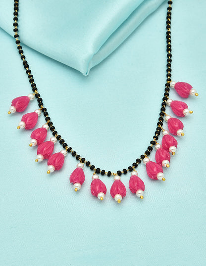Designer Pink Black Beads